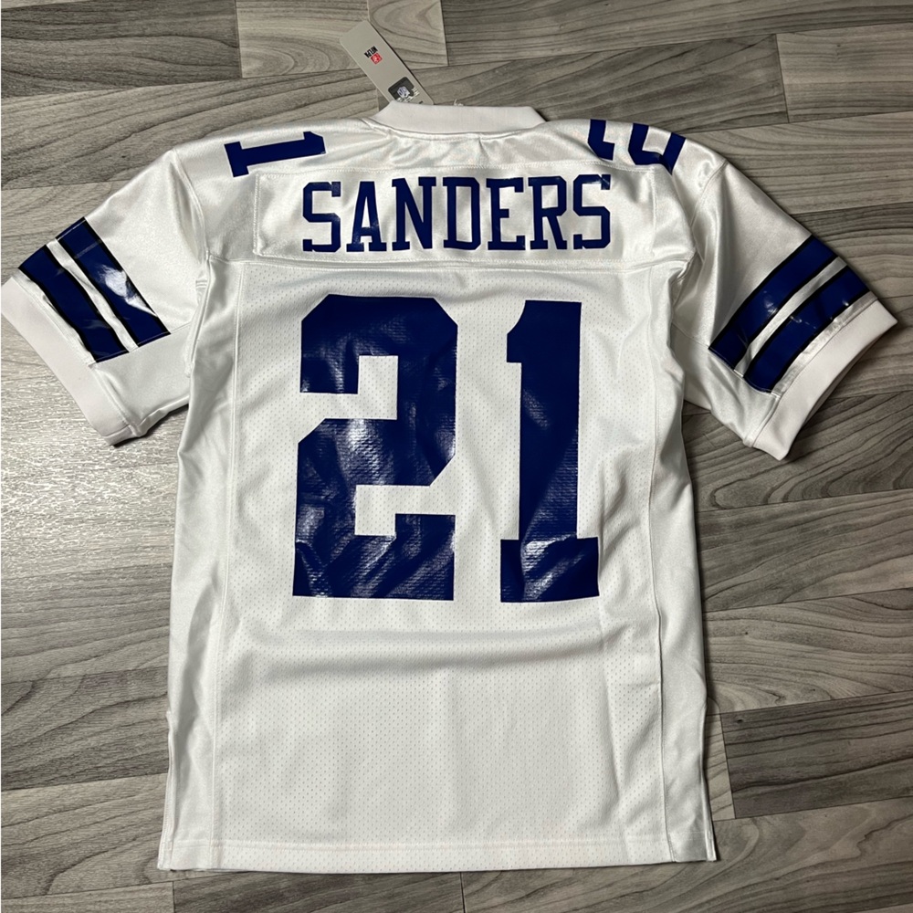 Mitchell & Ness Cowboys White Blue Authentic Jersey